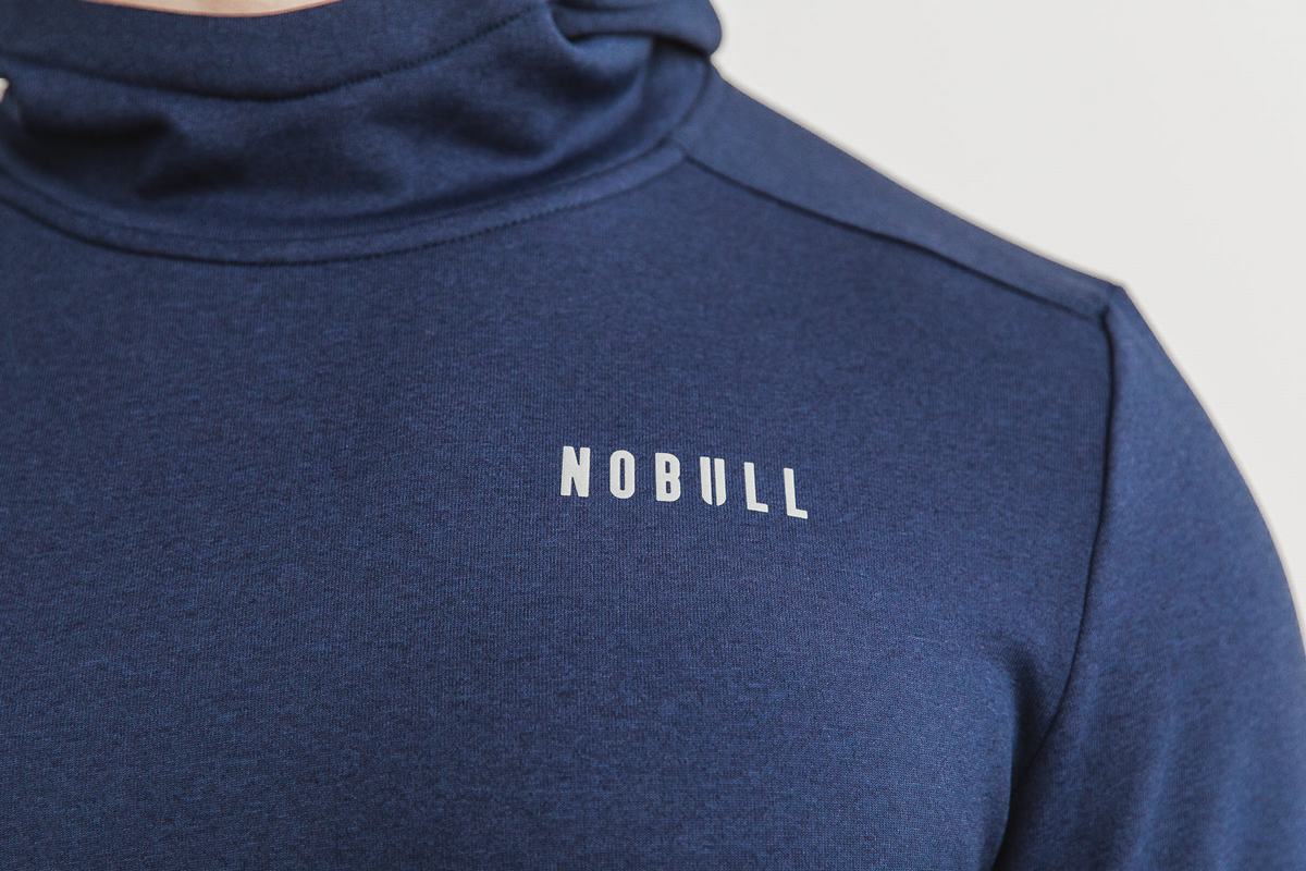 Nobull Performance Men's Hoodie Navy | Australia (AQ6548)